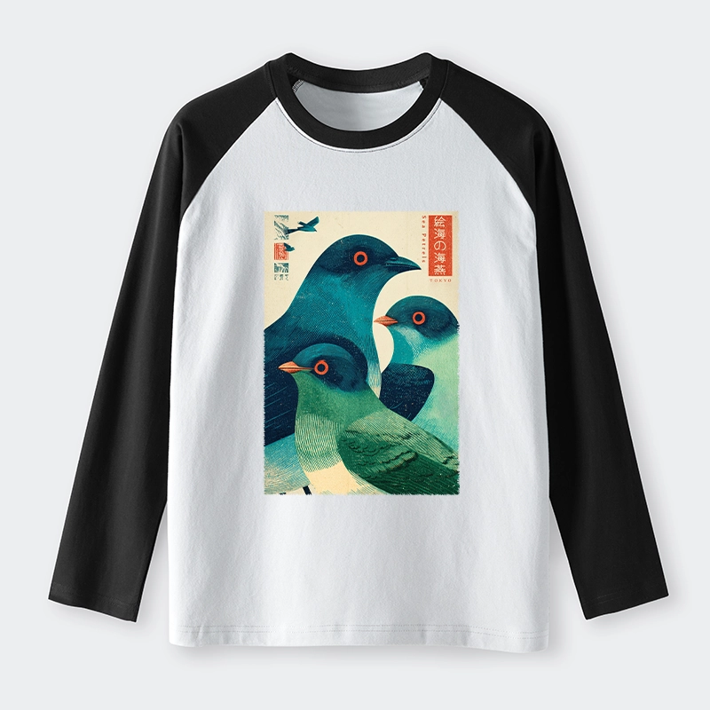 Tokyo-Tiger Petrels Of The Painted Sea Raglan Long Sleeve T-shirt