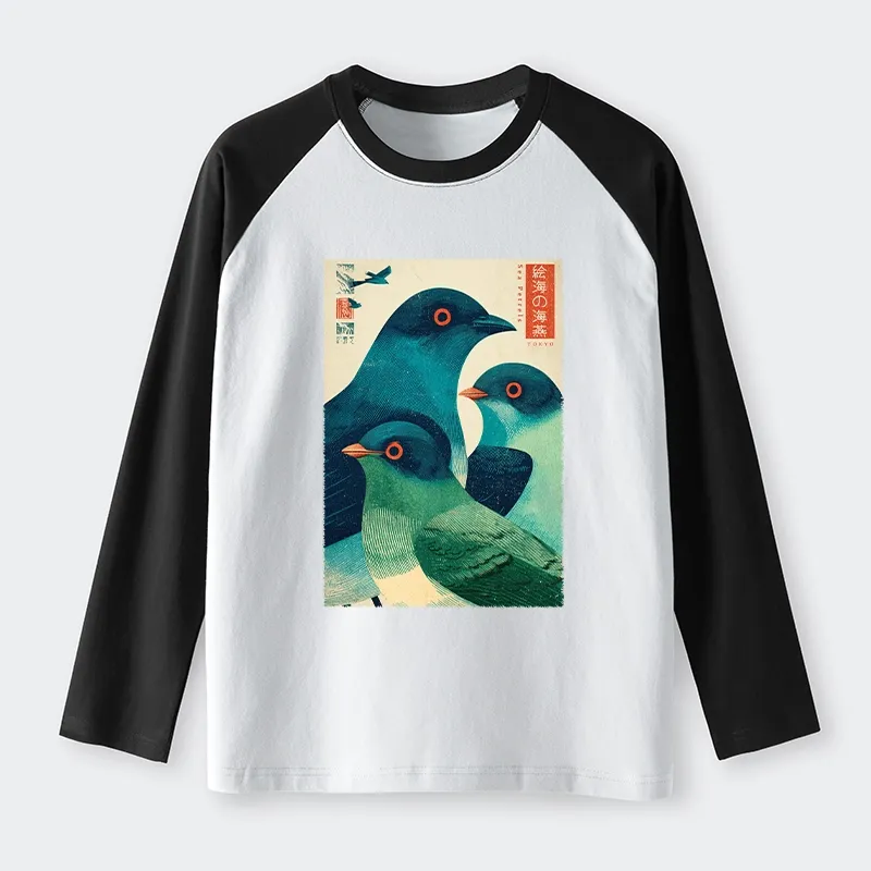 Tokyo-Tiger Petrels Of The Painted Sea Raglan Long Sleeve T-shirt