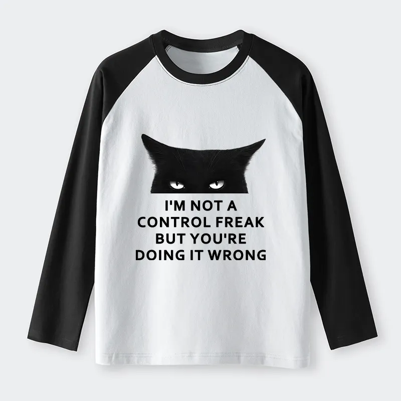 Tokyo-Tiger Control Freak Funny Raglan Long Sleeve T-shirt