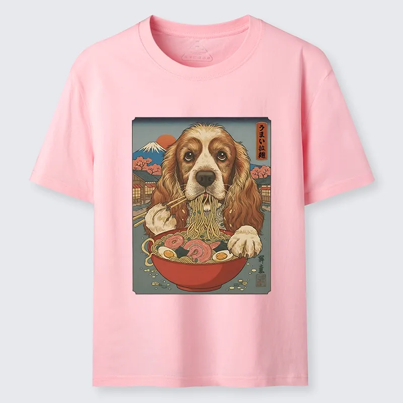Tokyo-Tiger Dog Slurping Ramen In Japanese Style Classic T-Shirt