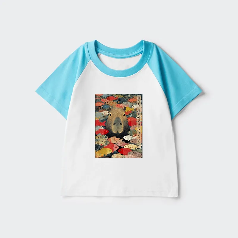 Tokyo-Tiger Am I Too Lovable? Kids Raglan T-shirt