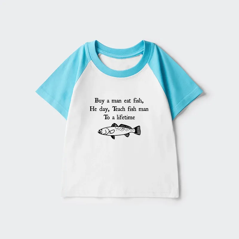 Tokyo-Tiger Man Eat Fish Meme Raglan T-shirt