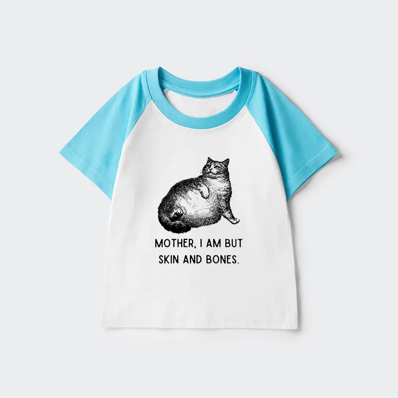 Tokyo-Tiger Skin & Bones Cat Kids Raglan T-shirt