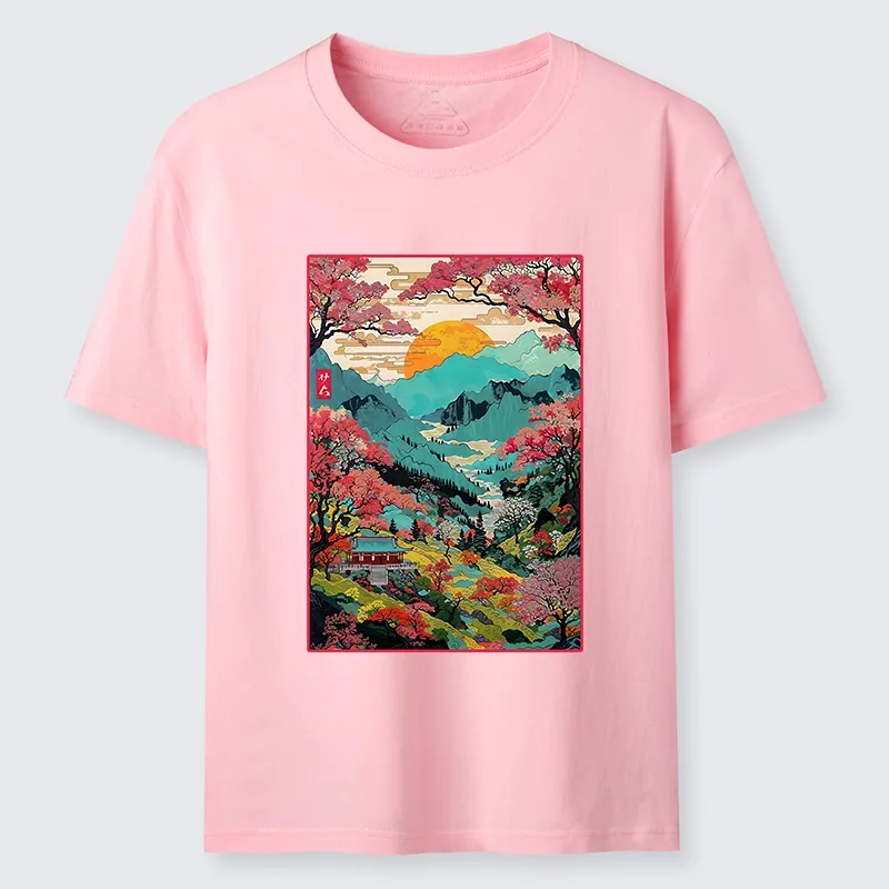 Tokyo-Tiger Golden Sun Over Serene Valley Classic T-Shirt