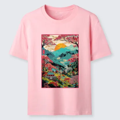 Tokyo-Tiger Golden Sun Over Serene Valley Classic T-Shirt