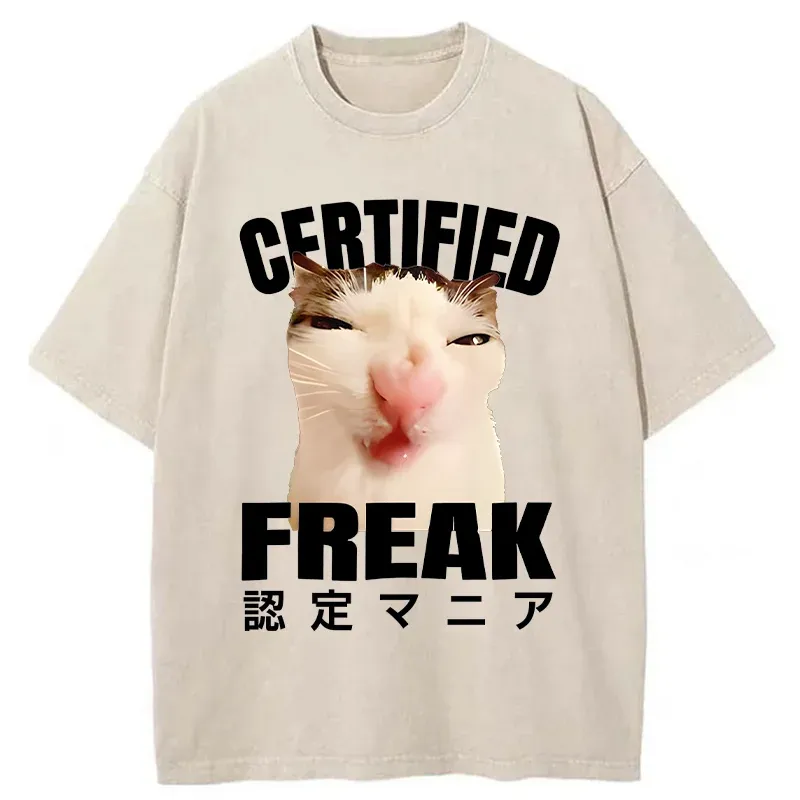 Tokyo-Tiger Certified Freak Cat Washed T-Shirt