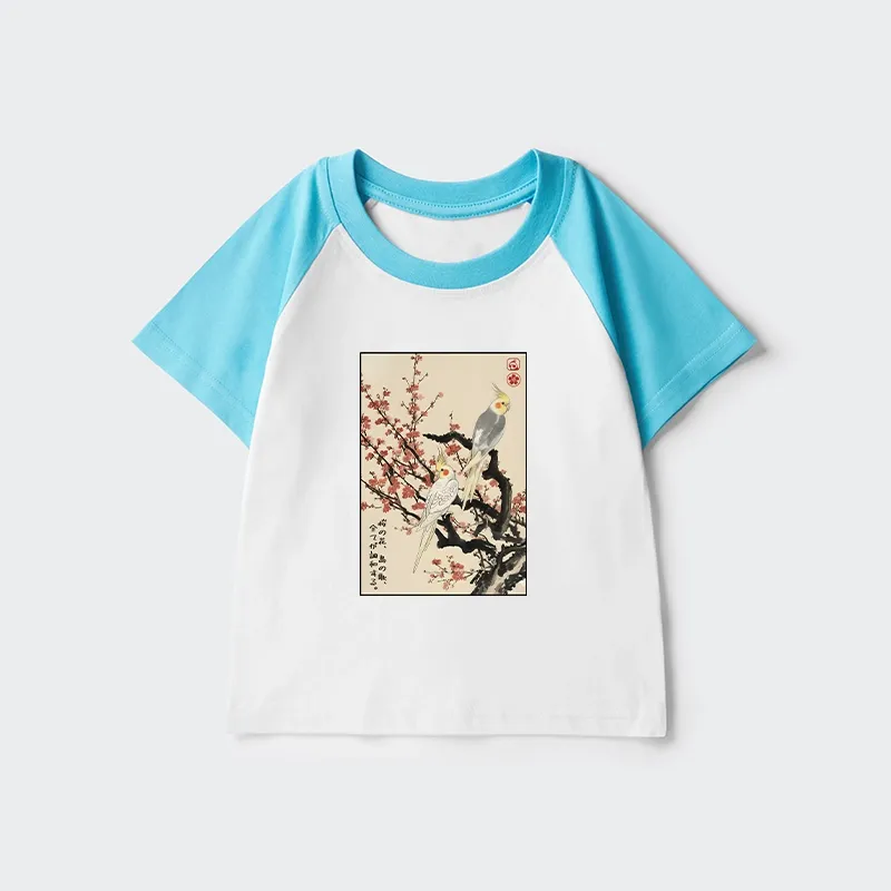 Tokyo-Tiger Whispers of Silent Blossoms Kids Raglan T-shirt