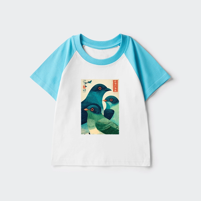 Tokyo-Tiger Petrels Of The Painted Sea Kids Raglan T-shirt