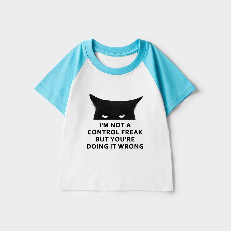 Tokyo-Tiger Control Freak Funny Kids Raglan T-shirt