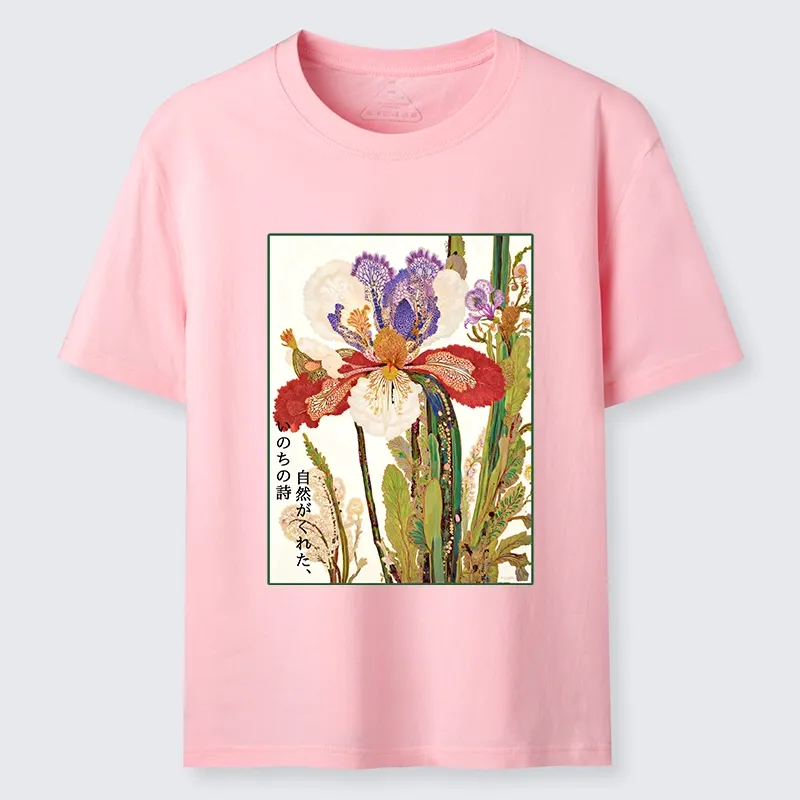 Tokyo-Tiger Vintage Japanese Flower Painting Classic T-Shirt