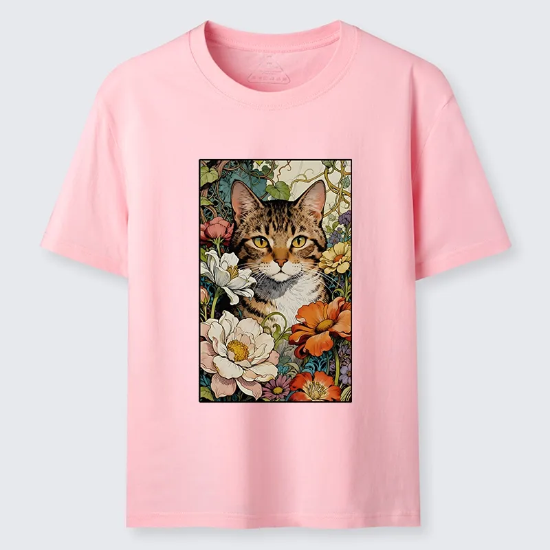 Tokyo-Tiger A Cat Hidden In Flowers Classic T-Shirt Sale