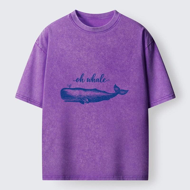 Tokyo-Tiger Oh Whale I Dont Care Washed T-Shirt