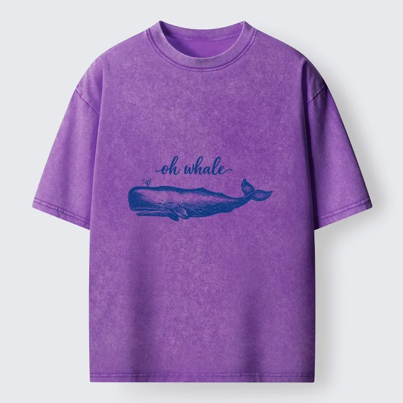 Tokyo-Tiger Oh Whale I Dont Care Washed T-Shirt