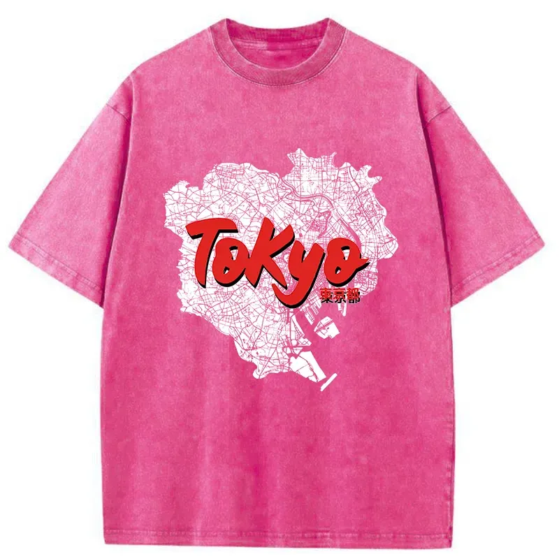 Tokyo-Tiger Tokyo City Area Washed T-Shirt
