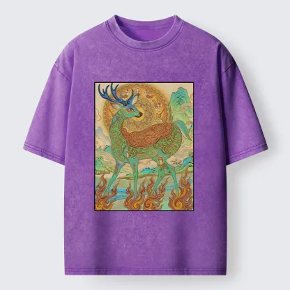 Tokyo-Tiger Mythical Nine Colored Deer Washed T-Shirt