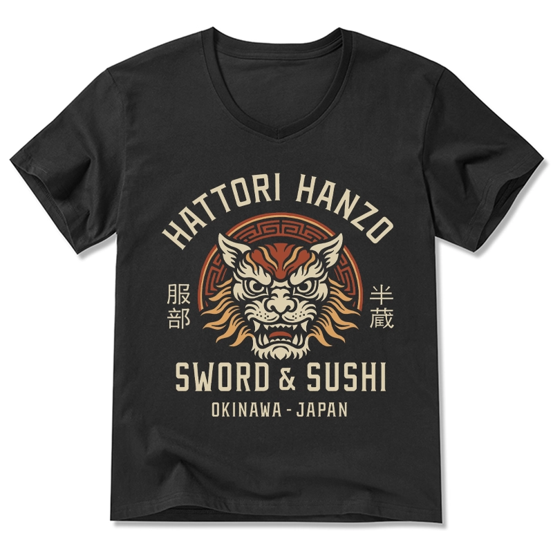 Tokyo-Tiger Hattori Lion Japanese Samurai V-Neck Classic T-Shirt