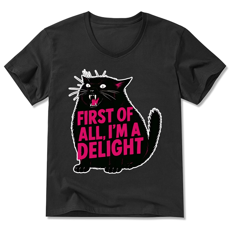 Tokyo-Tiger Roaring Black Cat V-Neck Classic T-Shirt