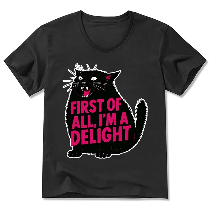 Tokyo-Tiger Roaring Black Cat V-Neck Classic T-Shirt