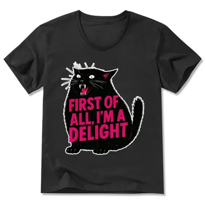 Tokyo-Tiger Roaring Black Cat V-Neck Classic T-Shirt