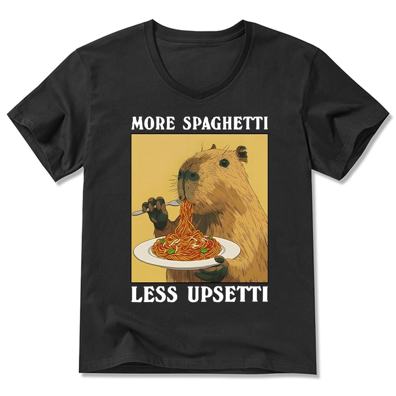 Tokyo-Tiger Capybara Eating Pasta V-Neck Classic T-Shirt