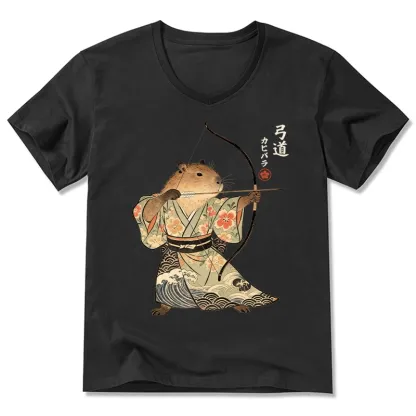 Tokyo-Tiger Capybara Archery V-Neck Classic T-Shirt