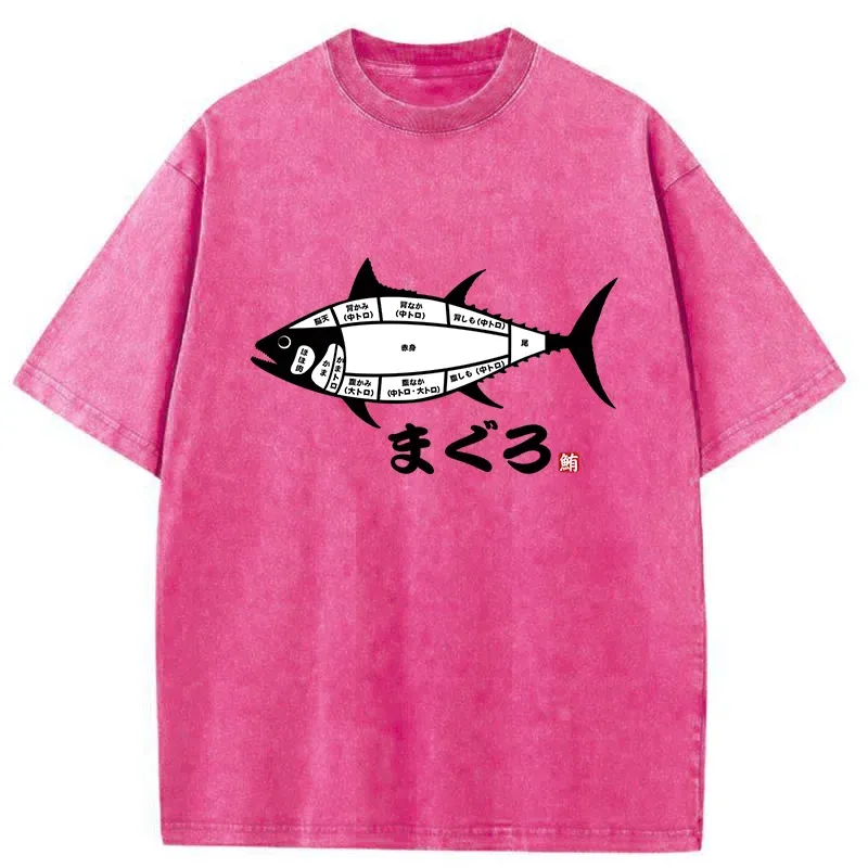 Tokyo-Tiger Tuna Usage Chart Washed T-Shirt