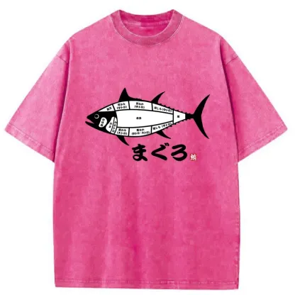 Tokyo-Tiger Tuna Usage Chart Washed T-Shirt