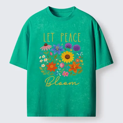 Tokyo-Tiger Let Peace Bloom Washed T-Shirt