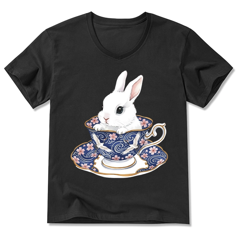 Tokyo-Tiger Cute Rabbit Tea Set V-Neck Classic T-Shirt