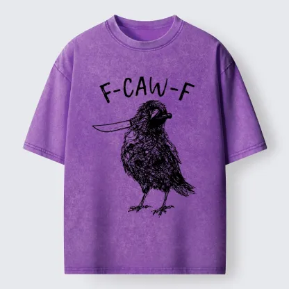 Tokyo-Tiger Angry Crow With A Knife Meme Washed T-Shirt