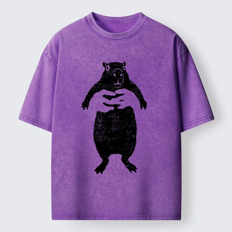 Tokyo-Tiger Cray Capy Capybara Meme Washed T-Shirt