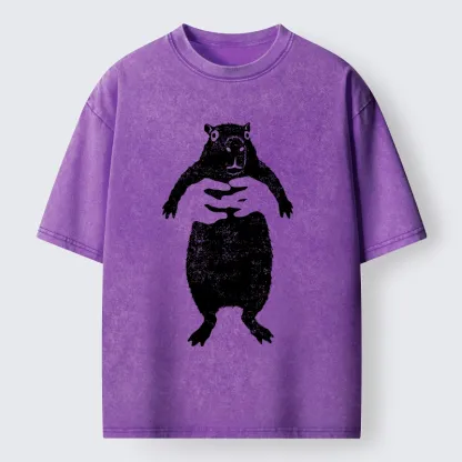 Tokyo-Tiger Cray Capy Capybara Meme Washed T-Shirt