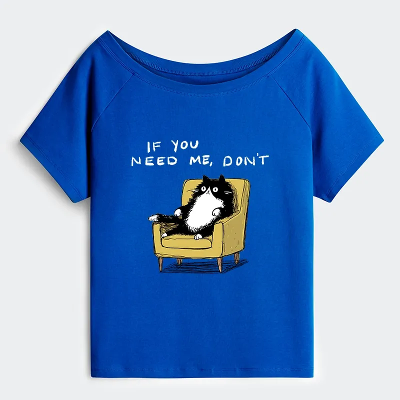 Tokyo-Tiger Unavailable Cat Off Shoulder T-Shirt