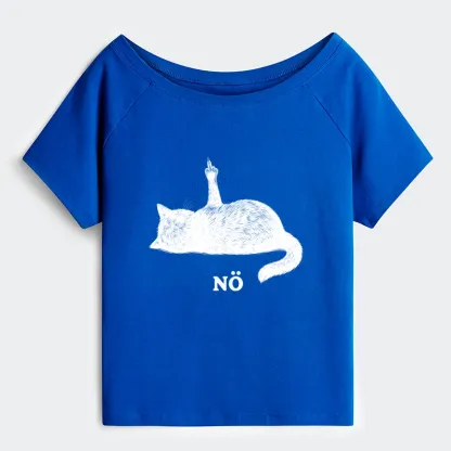 Tokyo-Tiger Cat Refused Off Shoulder T-Shirt