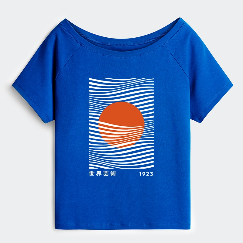 Tokyo-Tiger Minimalist Art Sun Off Shoulder T-Shirt