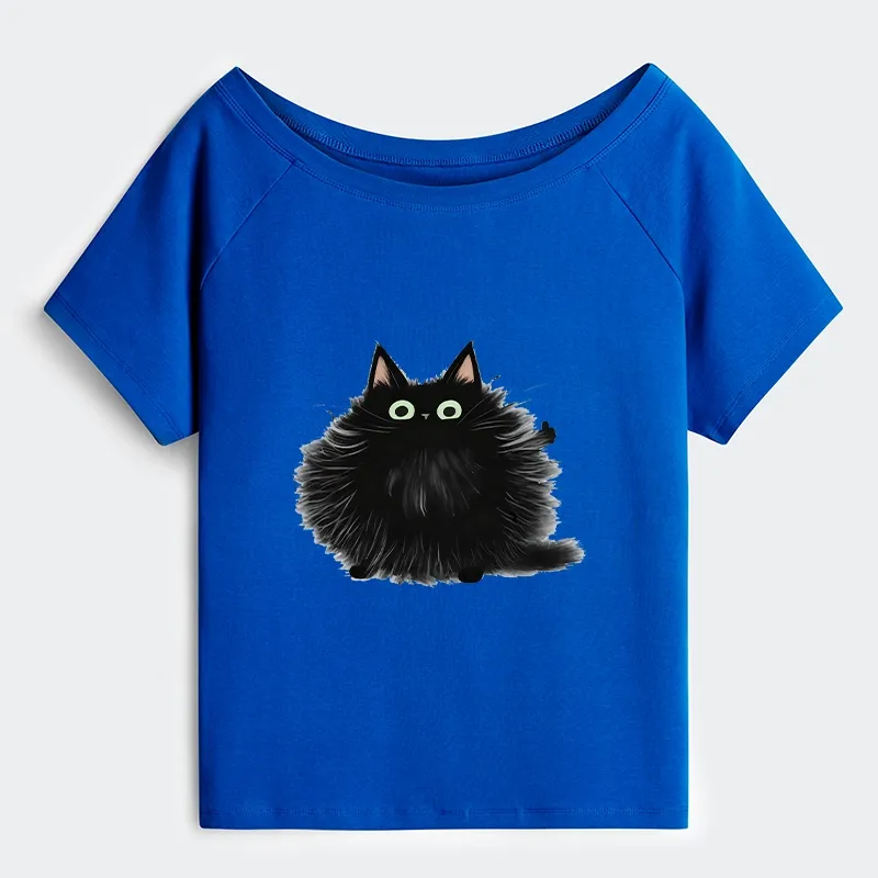 Tokyo-Tiger Cat's Approval Off Shoulder T-Shirt