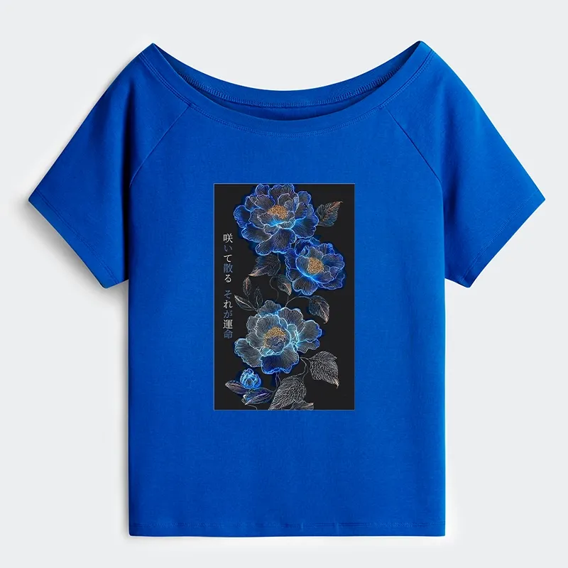 Tokyo-Tiger The Sea Of Flowers In The Darkness Off Shoulder T-Shirt