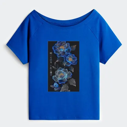 Tokyo-Tiger The Sea Of Flowers In The Darkness Off Shoulder T-Shirt