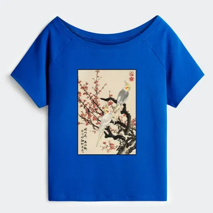 Tokyo-Tiger Whispers of Silent Blossoms Off Shoulder T-Shirt