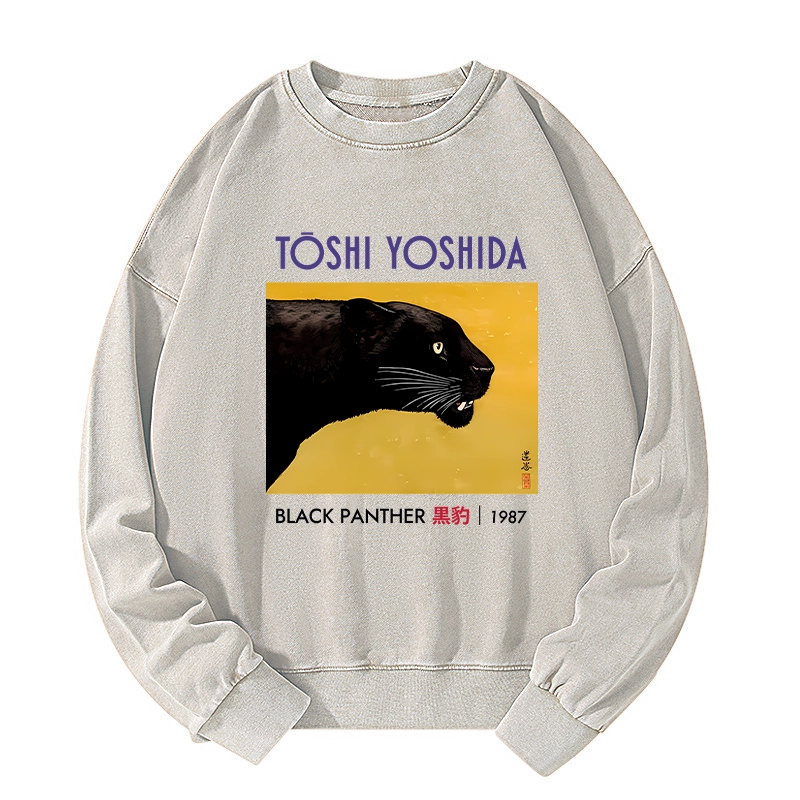 Tokyo-Tiger Black Panther Washed Sweatshirt