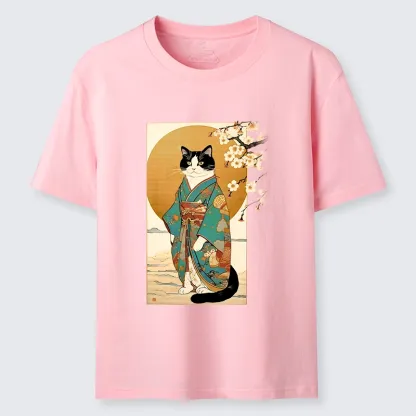 Tokyo-Tiger Elegant Cat In Traditional Kimono Classic T-Shirt