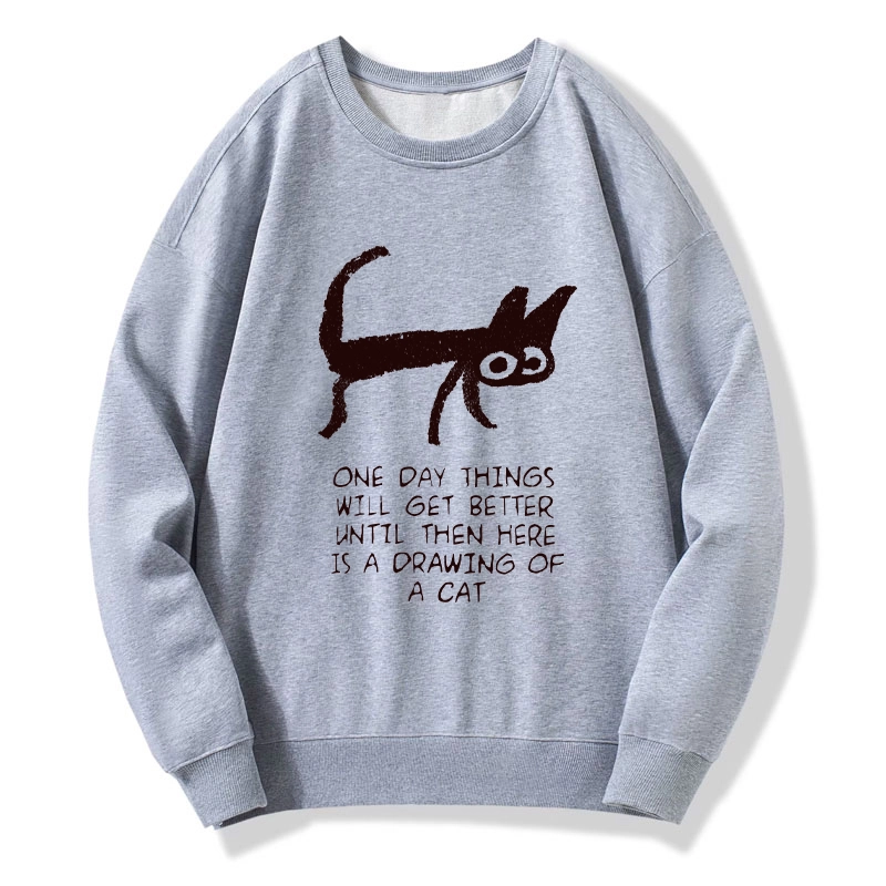 Tokyo-Tiger Cat Cheer Up Drawing Classic Sweatshirt