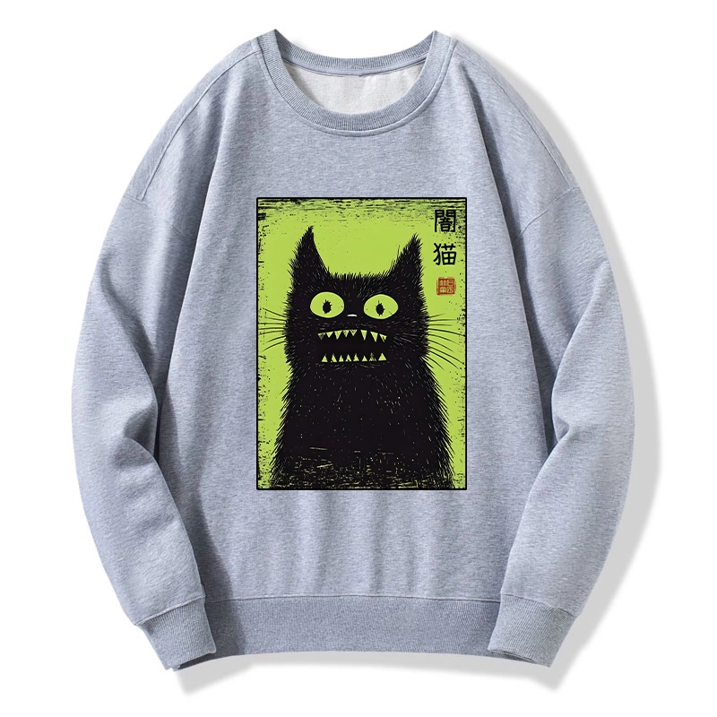 Tokyo-Tiger Spooky Black Cat Japanese Classic Sweatshirt