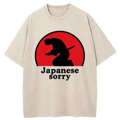 Tokyo-Tiger Japanese Sorry Washed T-Shirt
