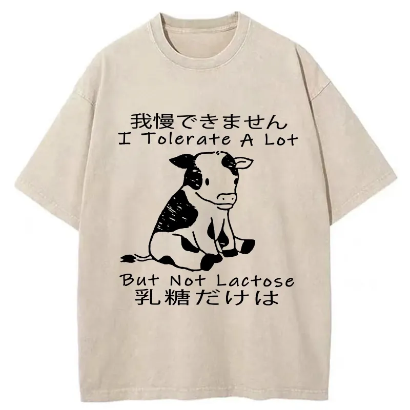 Tokyo-Tiger I Can't Tolerate Lactose Washed T-Shirt