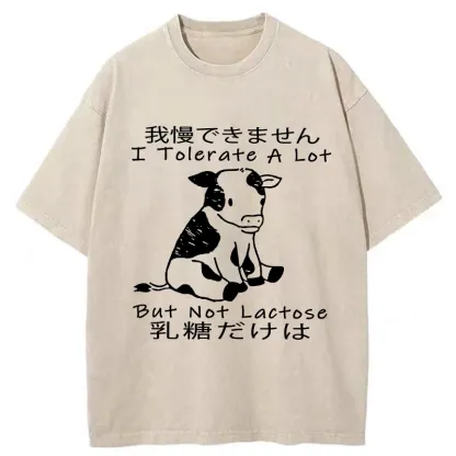 Tokyo-Tiger I Can't Tolerate Lactose Washed T-Shirt