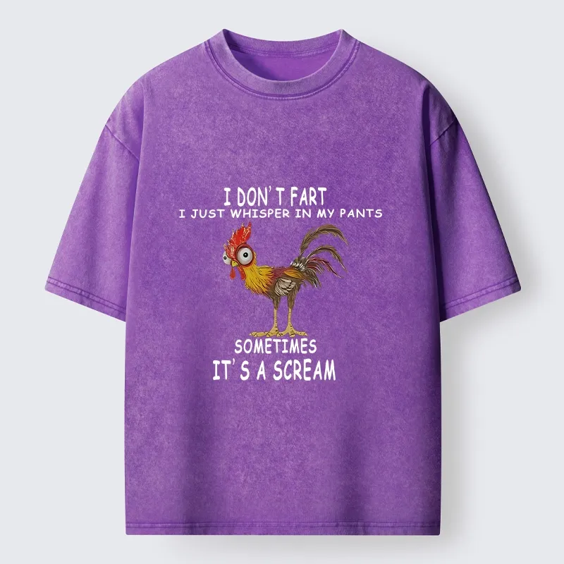 Tokyo-Tiger Funny Rooster Fart Meme Washed T-Shirt