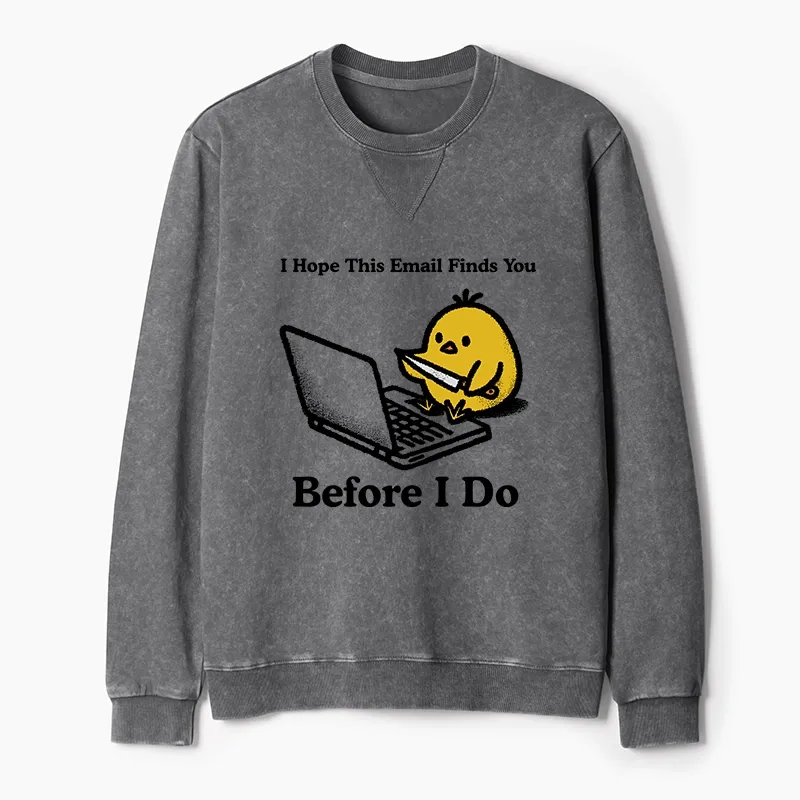 Tokyo-Tiger Chicken Knife Email Meme Washed Terry Sweatshirt