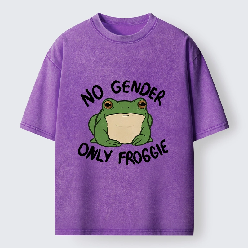 Tokyo-Tiger Funny Frog Declares Identity Freedom Washed T-Shirt
