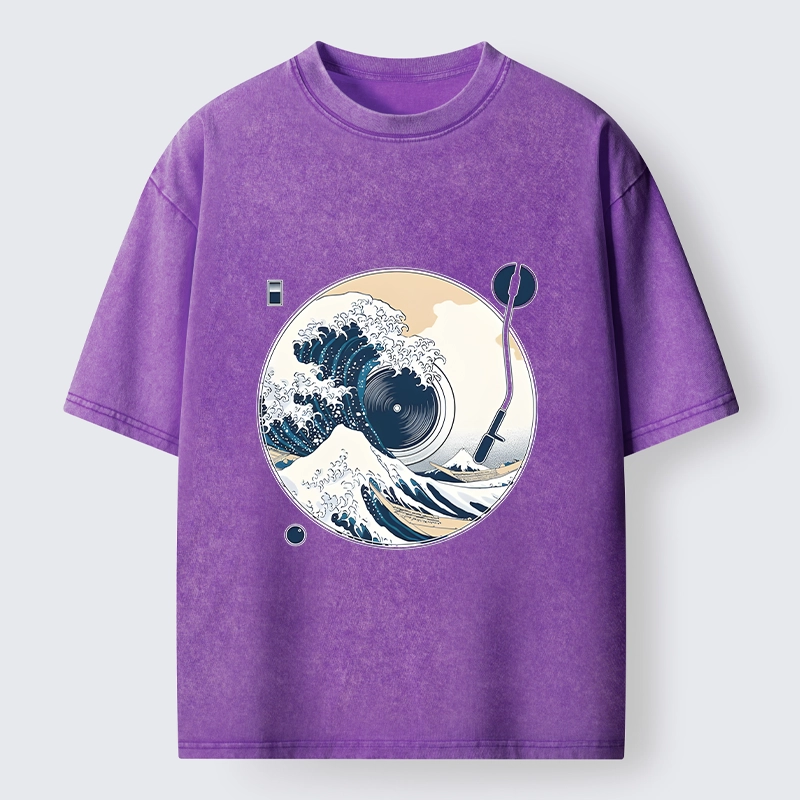 Tokyo-Tiger When Waves Drop The Beat Washed T-Shirt